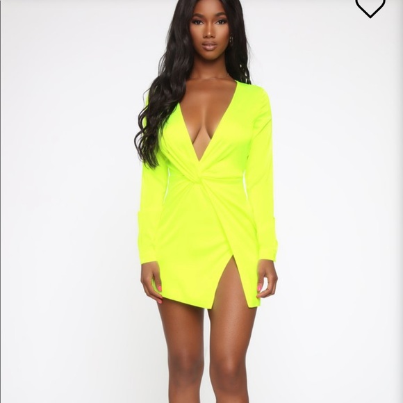 Fashion Nova Dresses & Skirts - Fashion nova sexy neon green cocktail dress